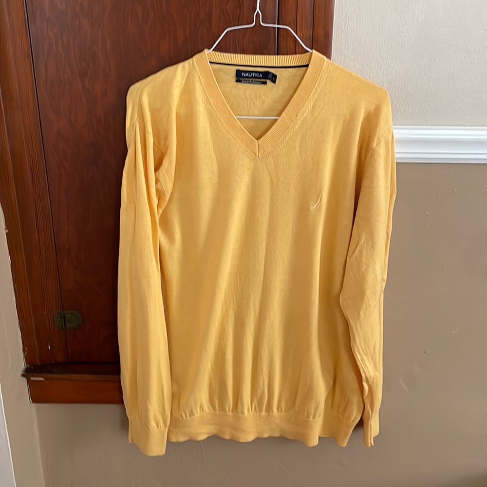 Nautica XL Men’s luxury performance cotton Model extra large v-neck sweater